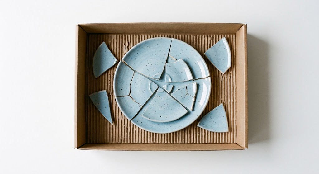 Broken plate in a shipping box, the case for FIEGE’s carrier claims management